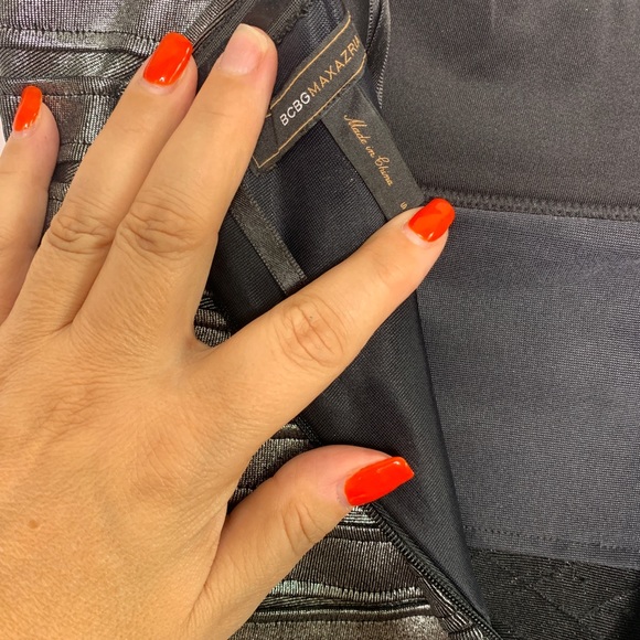 BCBG Silver Metallic Bandage Dress size Small - Picture 5 of 8